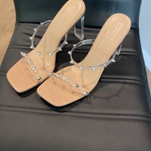 New size 8 1/2 coconuts by mattisse clear heels